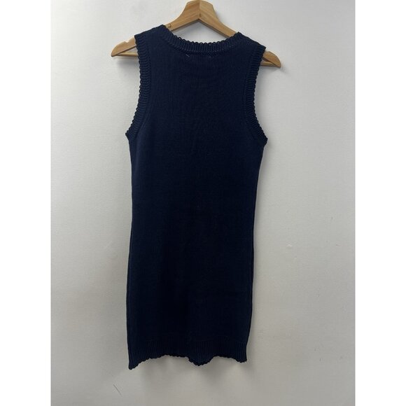 Caroline Constas New York Catalina Sleeveless Button Front Knit Dress Navy Blue - Picture 4 of 10